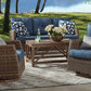 Outdoor Furniture Seating Set 2 Swivel Glider Chairs 3 Seat Sofa Coffee Table