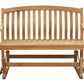 Wooden 4' Wide Glider Park Bench Teak Wood Furniture Patio Deck Seating