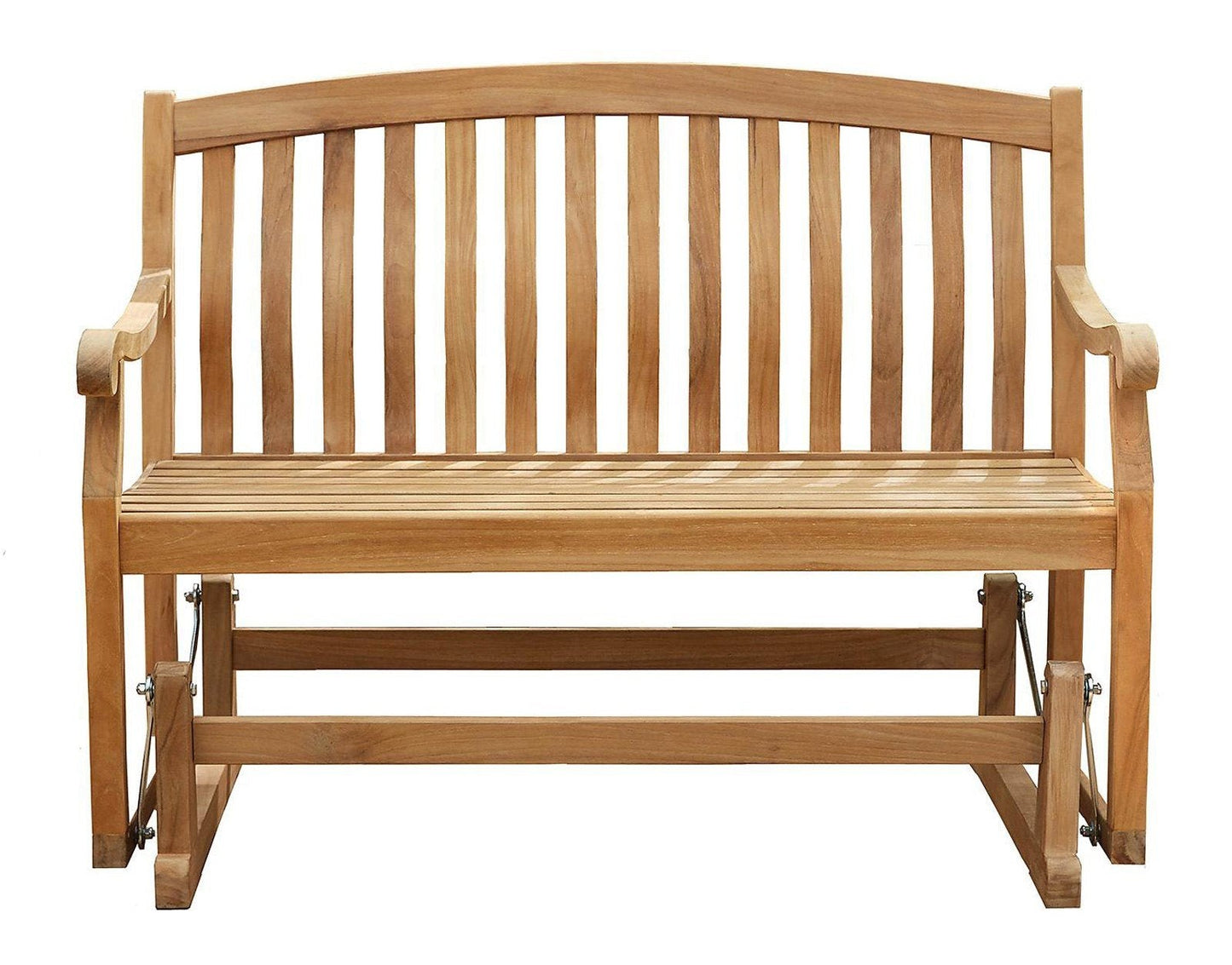 Wooden 4' Wide Glider Park Bench Teak Wood Furniture Patio Deck Seating