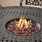 Agio Outdoor Counter Height Dining Furniture 7 Pc Set Fire Pit 6 Swivel Chairs