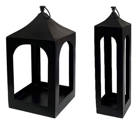 Cast Aluminum Lantern Candle Holder 24" 30" Tall Indoor Outdoor Decor Hanging