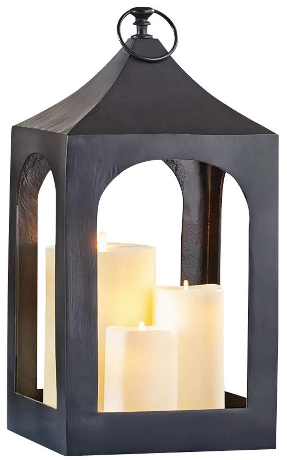 Cast Aluminum Lantern Candle Holder 24" 30" Tall Indoor Outdoor Decor Hanging