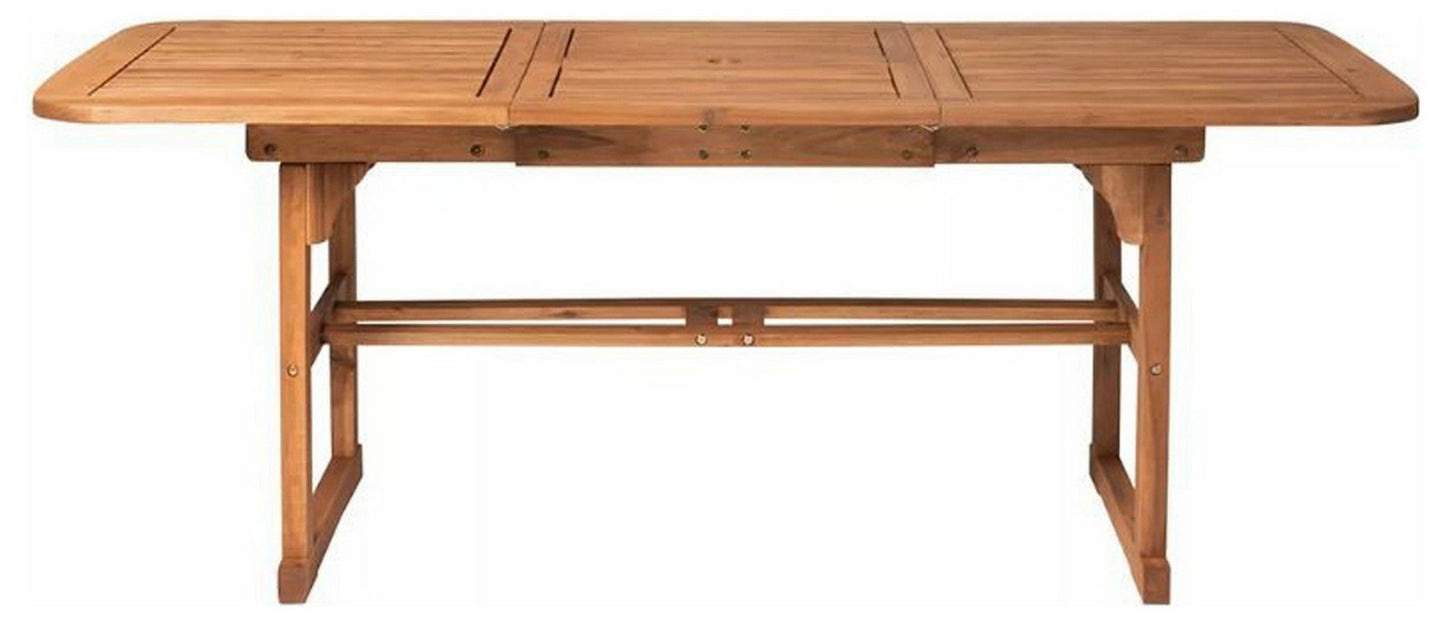 W. Trends Large Outdoor Hunter Acacia Wood Extendable Dining Table