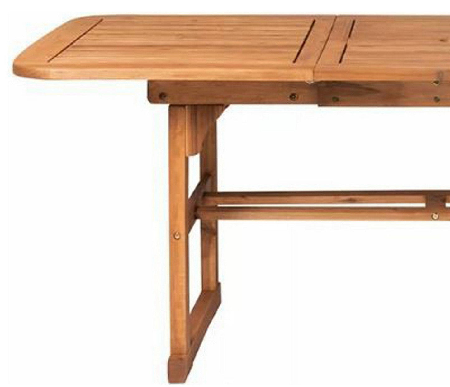 W. Trends Large Outdoor Hunter Acacia Wood Extendable Dining Table