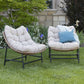 Patio Chairs Set of 2 Wicker Outdoor Rattan with Cushions Aluminum Frame