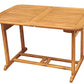 Outdoor Extendable Acacia Wood Dining Table Hardwood 35" x 55" to 79" With Leaf