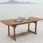 Outdoor Extendable Acacia Wood Dining Table Hardwood 35" x 55" to 79" With Leaf