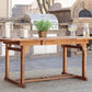 Outdoor Extendable Acacia Wood Dining Table Hardwood 35" x 55" to 79" With Leaf