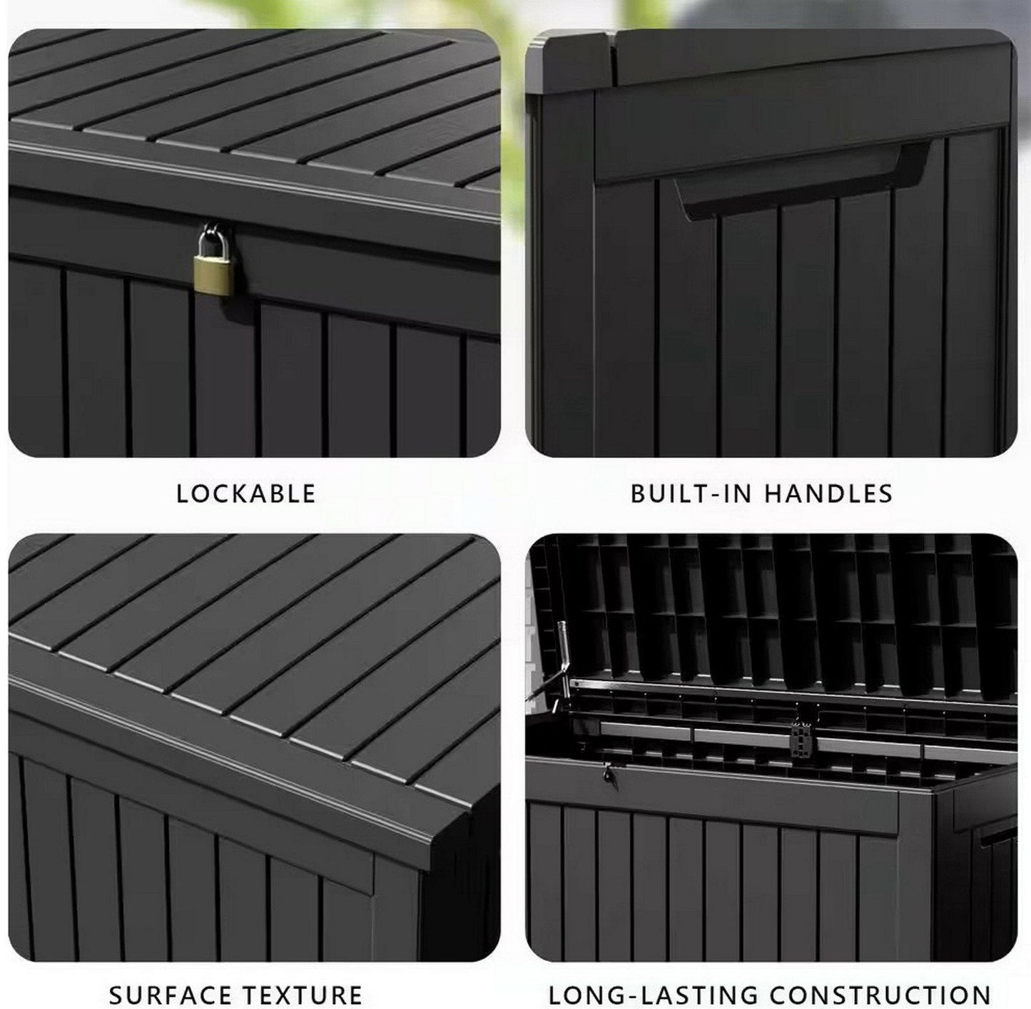 Large 230 Gallon Resin Outdoor Storage XL Deck Box Weatherproof Patio