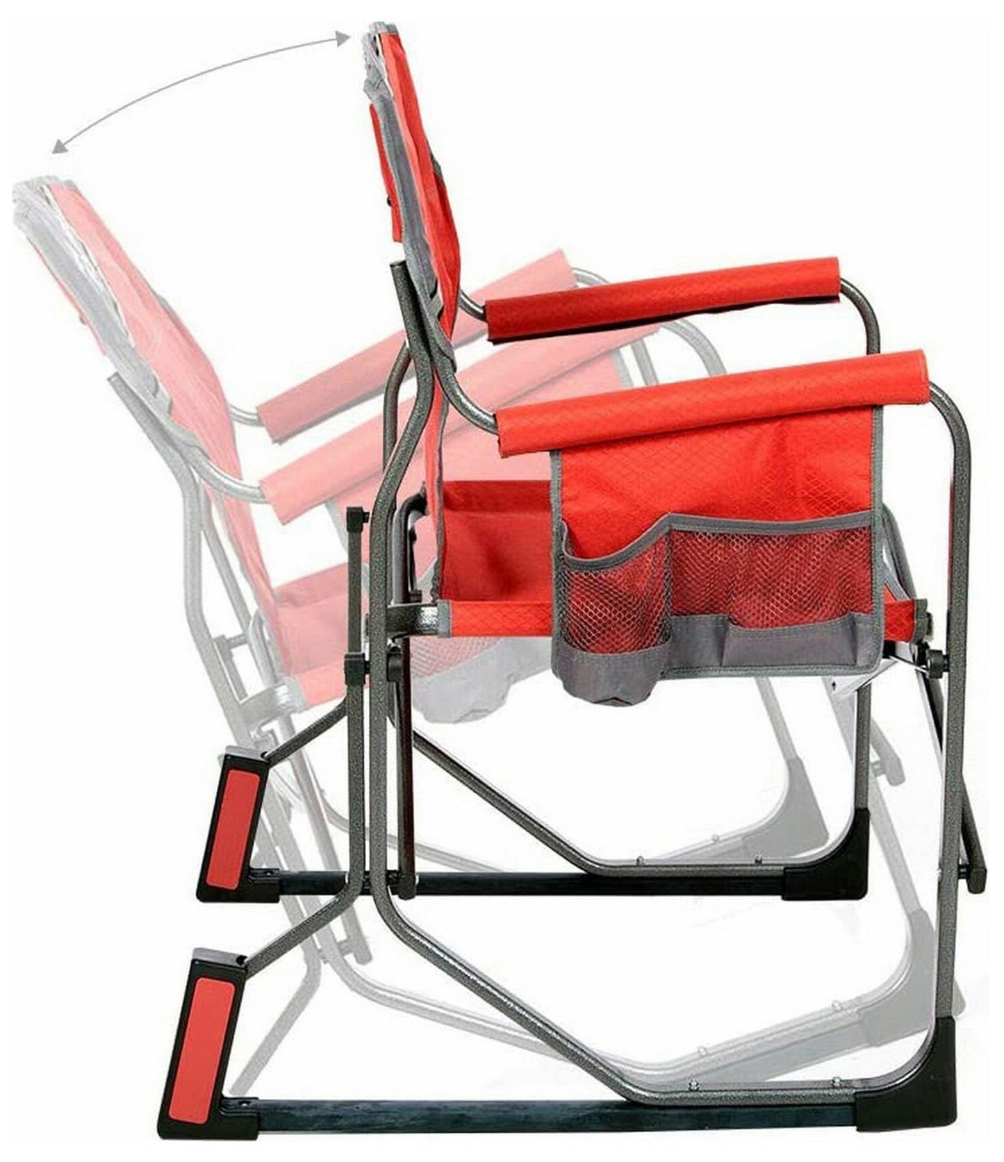 Outdoor Camping Rocking Chair Carry Bag Heavy Duty Canvas Steel Frame Red Blue