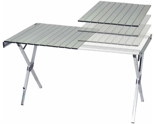 Portable Expandable Camping Table 28" to 48" x 27" Telescoping Aluminum Frame