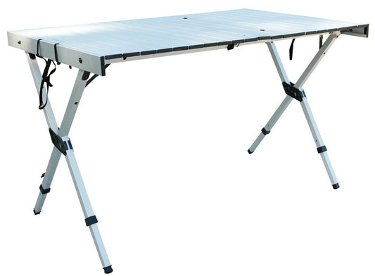 Portable Expandable Camping Table 28" to 48" x 27" Telescoping Aluminum Frame