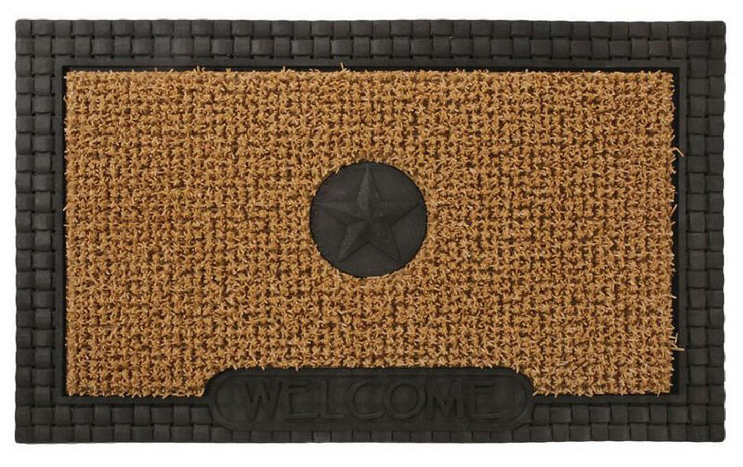 Scraper Door Mat 30'' x 18'' Black Tan Entry Door Patio Turf Star Design