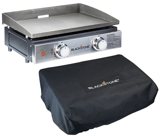 Blackstone 22” Tabletop Propane Griddle with Cover Two Gas Burners