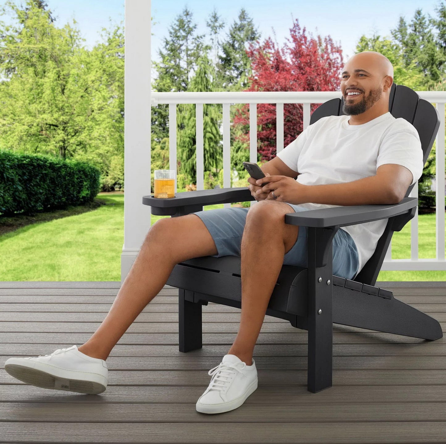 Keter Adirondack Chair Outdoor All Weather Plastic Deck Patio Pool Furniture