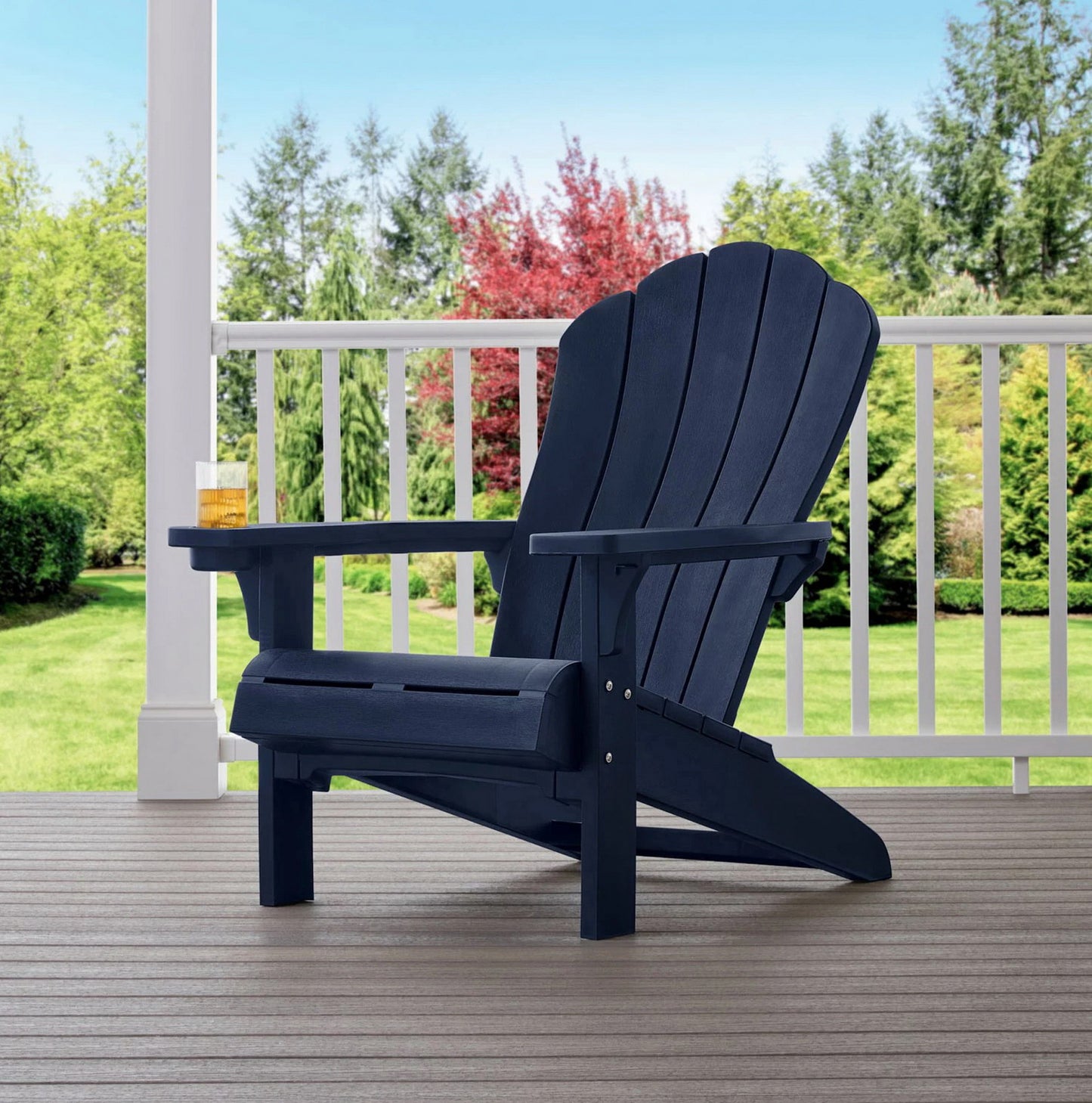 Keter Adirondack Chair Outdoor All Weather Plastic Deck Patio Pool Furniture