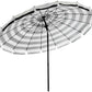 8' Beach Patio Market Tilt Umbrella w/ Auger Tip Carry Bag Blue or Black Stripes