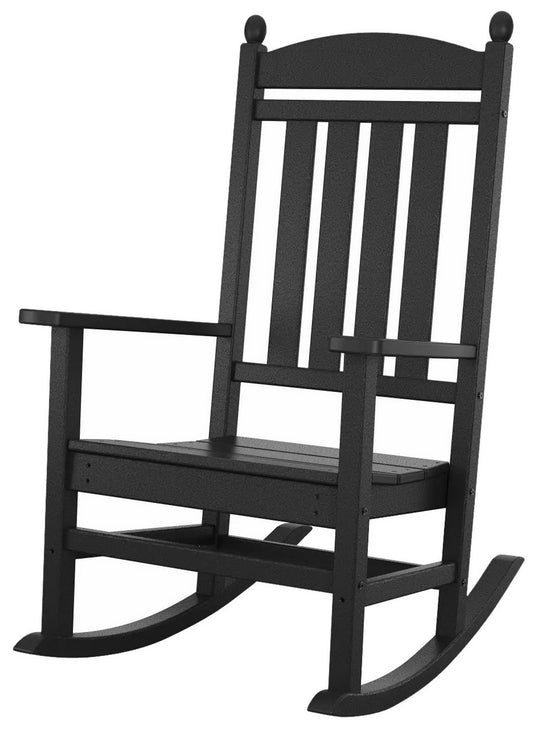 Outdoor Rocking Chair Patio Porch Rocker Durable Plastic Boards 350 lb Capacity