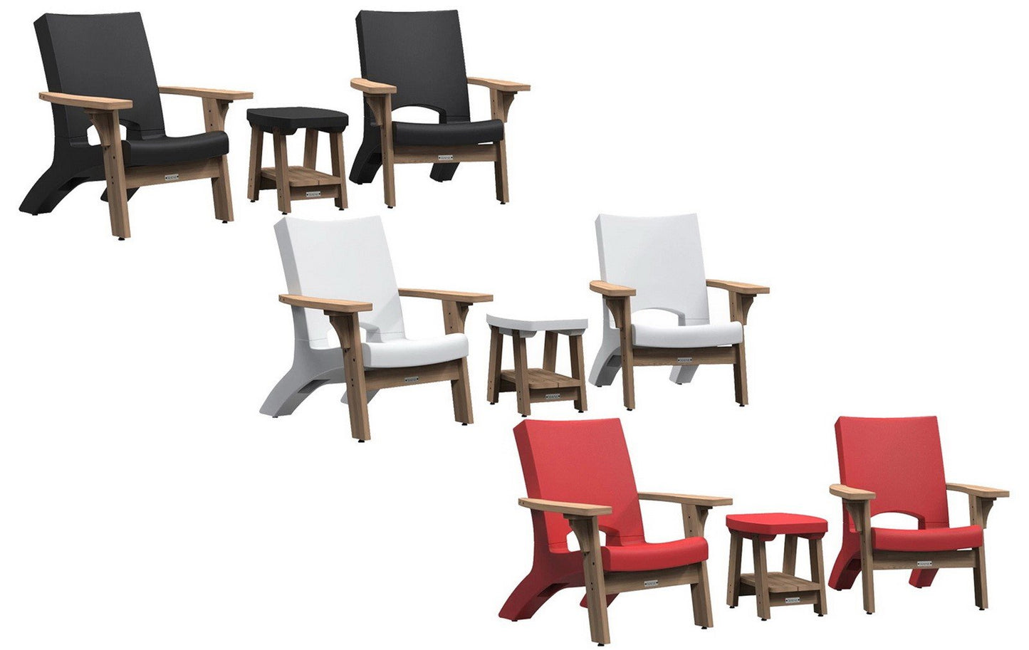 Mayne Mesa 3 pc Resin & Cedar Wood Outdoor Furniture Seating Set 2 Chairs Table