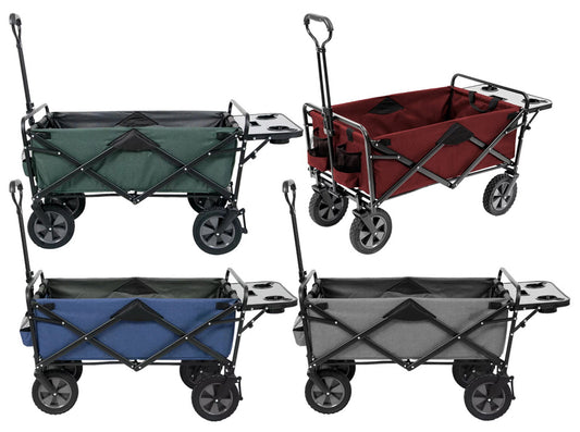 Folding Wagon Sports Utility Beach Cart with Table Mac Supplies Tote