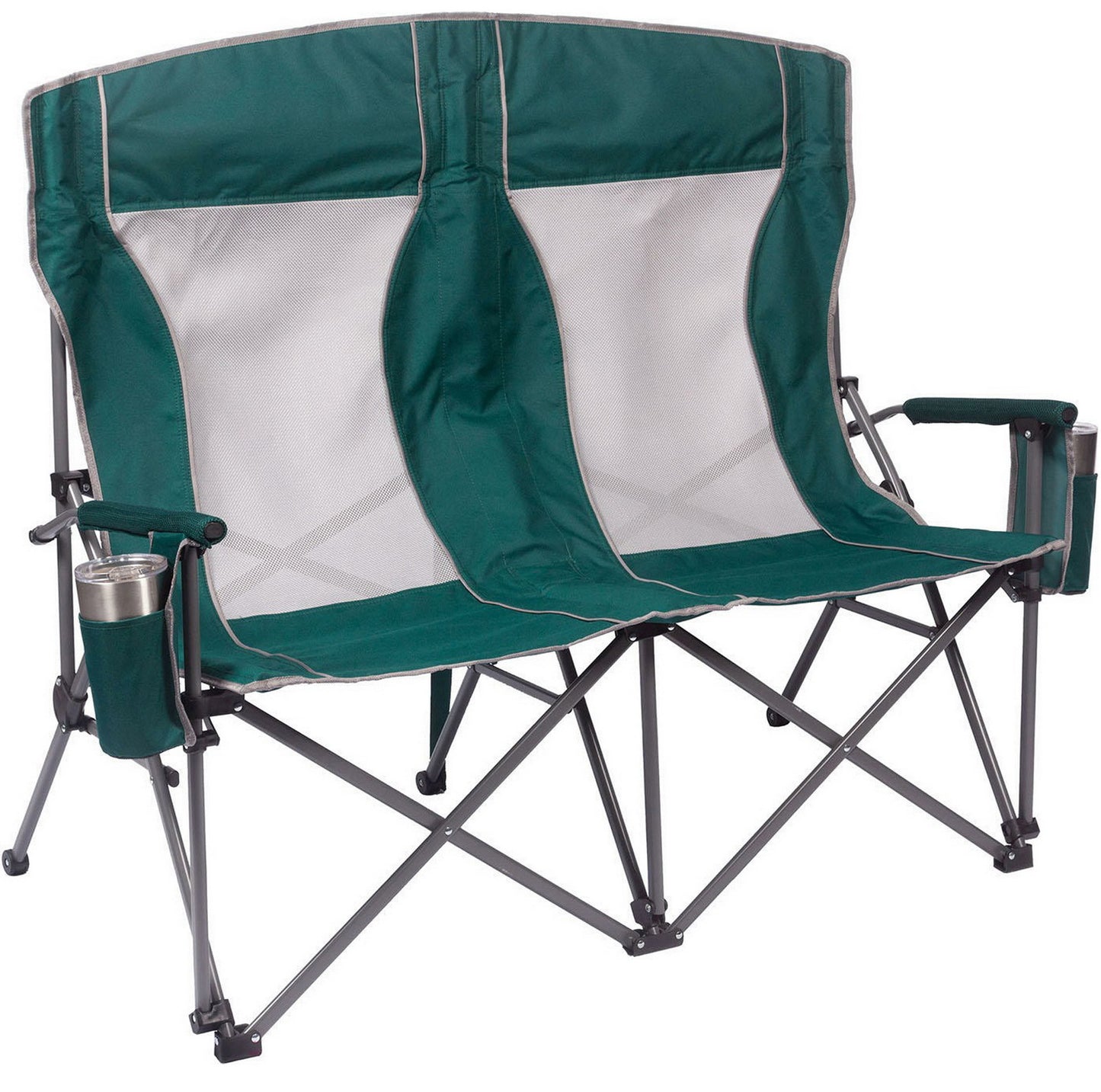 Oversized Folding Portable Camping Arm Chair Outdoor Double Wide