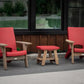 Mayne Mesa 3 pc Resin & Cedar Wood Outdoor Furniture Seating Set 2 Chairs Table