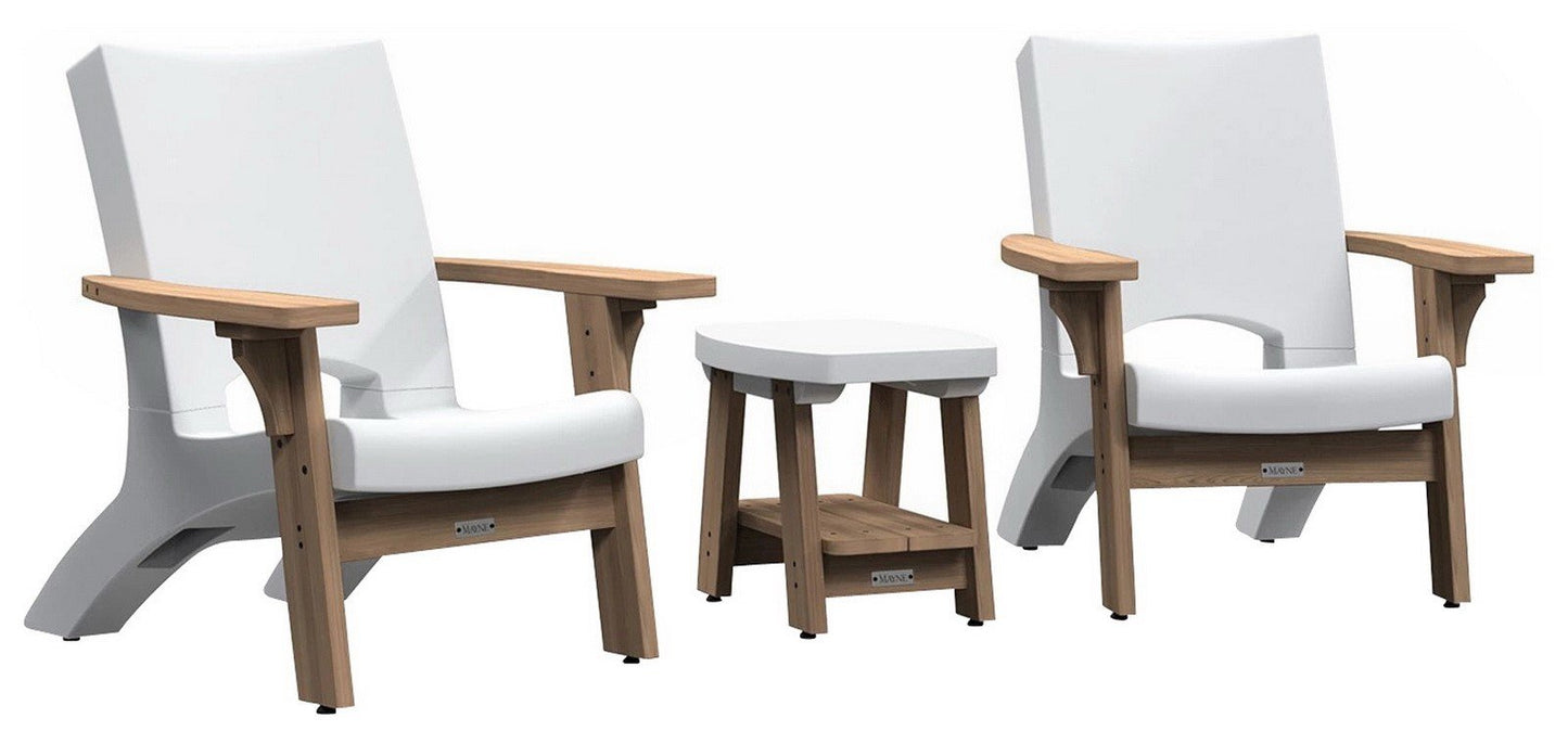 Mayne Mesa 3 pc Resin & Cedar Wood Outdoor Furniture Seating Set 2 Chairs Table