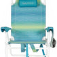 Two Nautica Portable Beach Chairs w/ Cup Holder Padded Backpack Straps 4 Colors