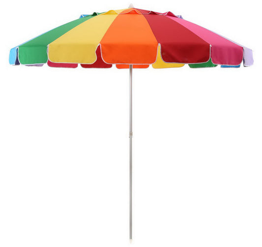 8 ft Multi Color Rainbow Blue Green Beach Umbrella Shade Patio Table Carry Bag