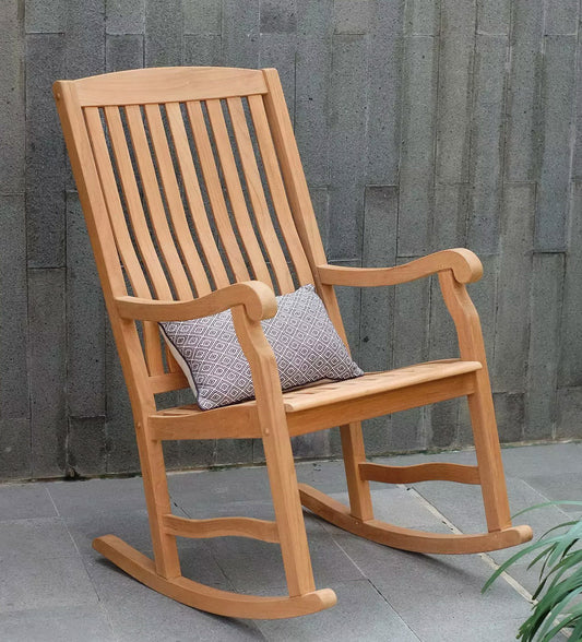 Solid Teak Wood Rocking Chair Large Rocker Outdoor Porch Furniture