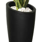 Set of Two 32" Tall Planters Flower Pot Box Indoor Outdoor Black Plastic Resin