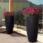 Set of Two 32" Tall Planters Flower Pot Box Indoor Outdoor Black Plastic Resin