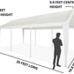 Huge 10' x 20' Canopy Party Tent Shelter Carport Pop-Up Canopy 8 Leg Steel Frame