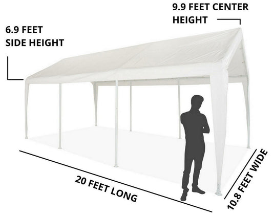 Huge 10' x 20' Canopy Party Tent Shelter Carport Pop-Up Canopy 8 Leg Steel Frame