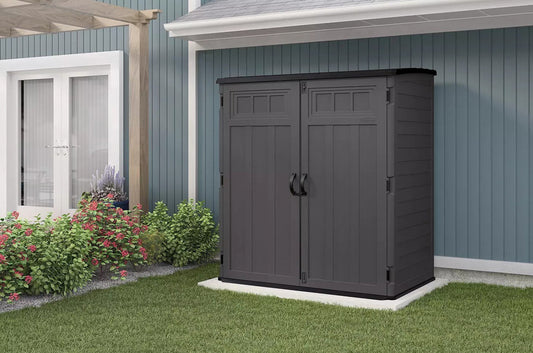 Suncast Extra Large Vertical Outdoor Storage Garden Shed 6' x 4' x 6'