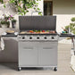 Large 5 Burner LP BBQ Griddle Propane Gas 720 sq inch 47,500 BTU