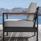 4 pc Teak Wood Outdoor Patio Seating Set Sofa 2 Chairs Cushions Coffee Table