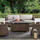 Brexley 4-Piece Wicker Cushioned Deep Seating Set with Fire Pit