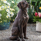 26" Tall Sitting Labrador Retriever Dog Statue Indoor Outdoor Weather Resistant