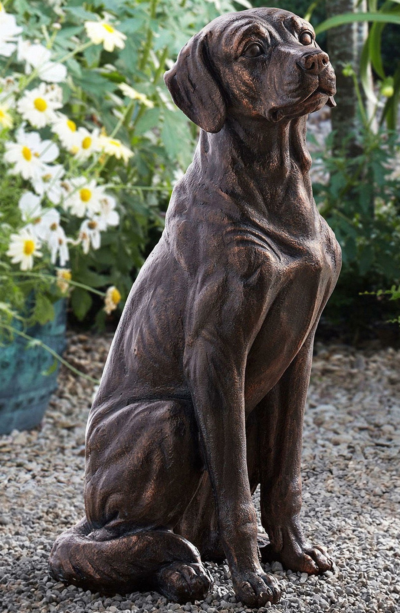 26" Tall Sitting Labrador Retriever Dog Statue Indoor Outdoor Weather Resistant