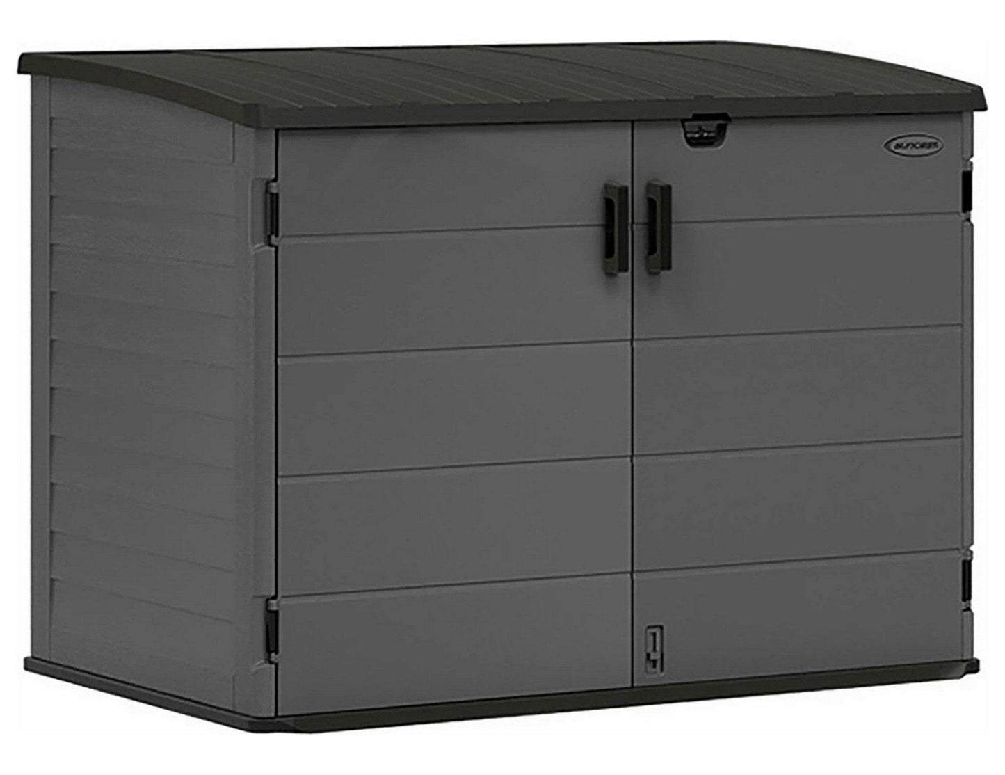 Big Outdoor Horizontal 2 Door Garden Storage Shed Box Fits 2 Trash Cans