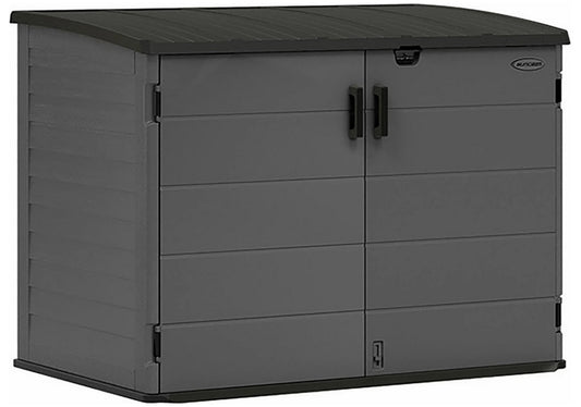 Big Outdoor Horizontal 2 Door Garden Storage Shed Box Fits 2 Trash Cans