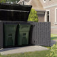 Big Outdoor Horizontal 2 Door Garden Storage Shed Box Fits 2 Trash Cans