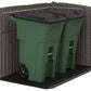 Big Outdoor Horizontal 2 Door Garden Storage Shed Box Fits 2 Trash Cans