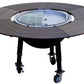 Large Charcoal Wood Grill Griddle Fire Pit 62" Round Table Lazy Susan