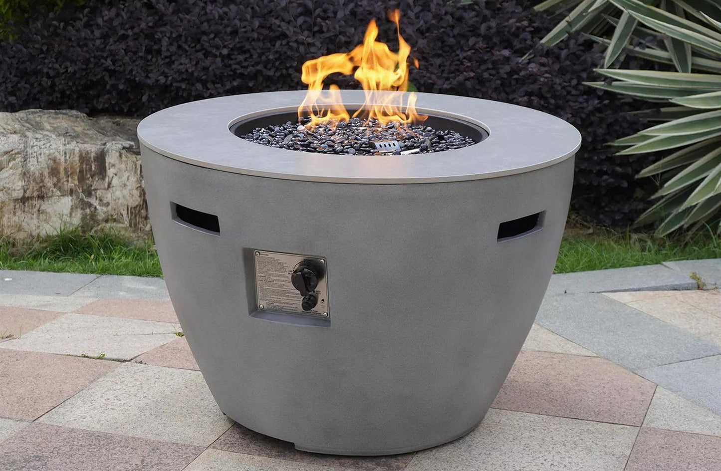 35" Outdoor Round Gas MGO Ceramic Firepit