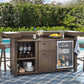 Halstead 5 Piece Outdoor Bar Set 4 Stools Bar Table Power Outlet Storage Drawers