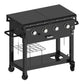 4 Burner Outdoor LP Gas Grill Griddle Top Portable Rolling 720 sq inch Propane