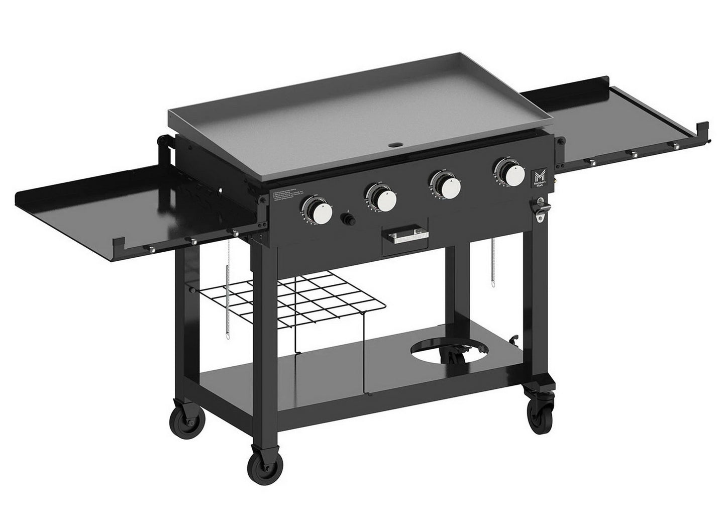 4 Burner Outdoor LP Gas Grill Griddle Top Portable Rolling 720 sq inch Propane