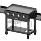 4 Burner Outdoor LP Gas Grill Griddle Top Portable Rolling 720 sq inch Propane